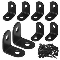 Uxcell 8-Pack L-Shape Corner Brace, 1 x 1 in Stainless Steel Right Angle Brackets Fastener Joint [Black]