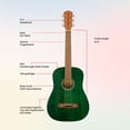 thumbnail image 6 of Fender FA-15 3/4-Scale Kids Steel String Acoustic Guitar - Green w/ Gig Bag, 6 of 8