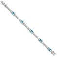 thumbnail image 6 of 925 Sterling Silver Rhodium-plated Blue Topaz Bracelet, 6 of 7