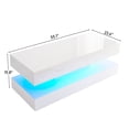thumbnail image 2 of Chistwod 55" Large Black LED Coffee Table with 2 Storage Drawers, Modern High Gloss Marbling Print Coffee Table with 20 Colors LED Lights & APP Control, 2 Tiers Rectangle Living Room Furniture, 2 of 9