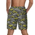 thumbnail image 3 of Kdxio Modern Yellow Excavator Print Men's Swim Trunks with Compression Liner 7 Inch Inseam Quick Dry Swim Shorts, 3 of 7