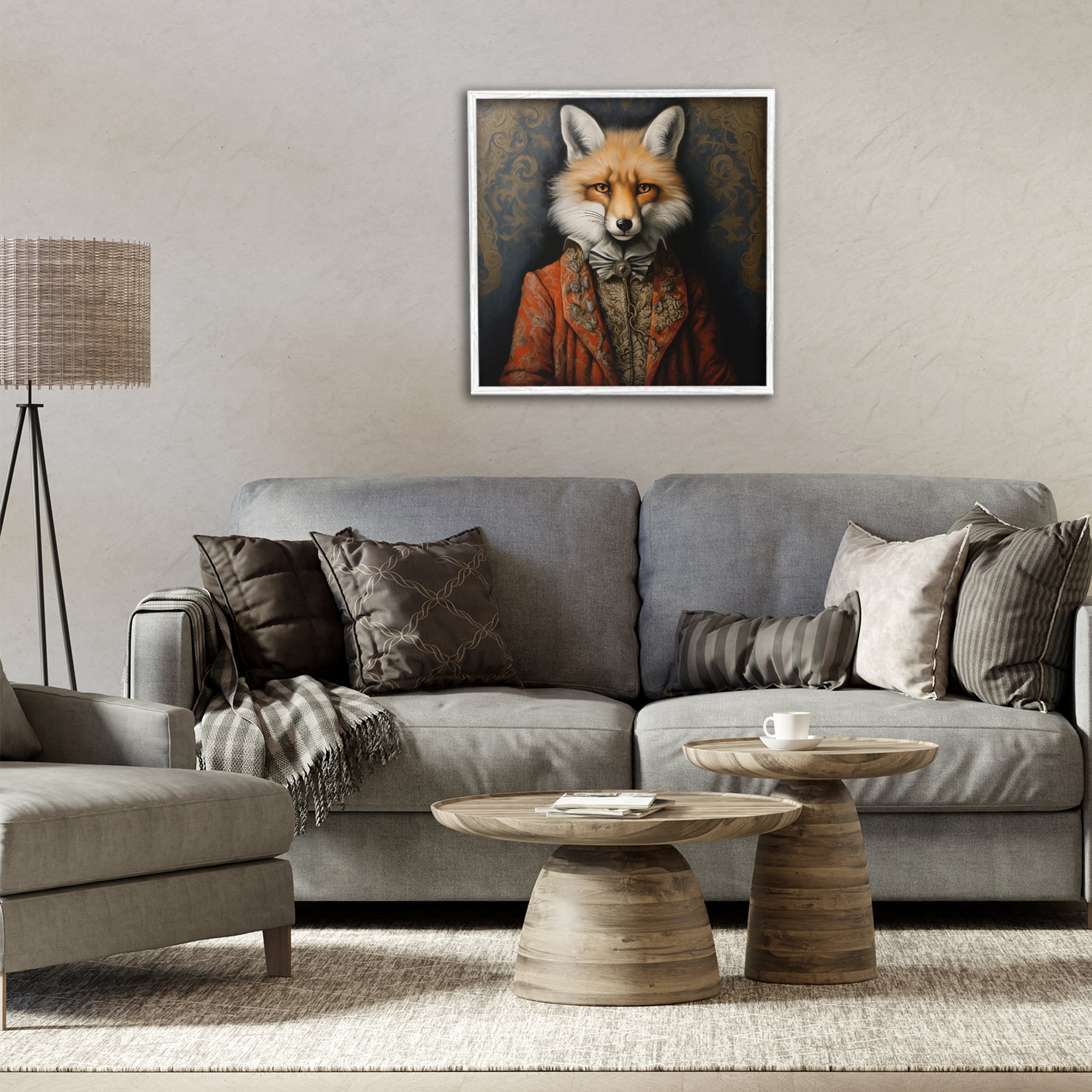 Stupell Industries Mystical Metamorphosis Fox White Framed Giclee Art, design by Lazar Studio