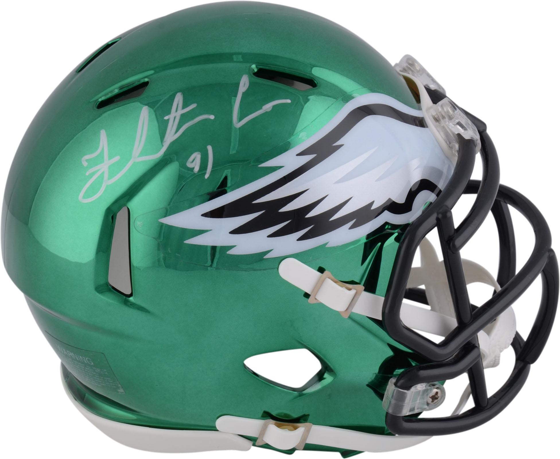 Fletcher Cox Philadelphia Eagles Autographed Riddell Chrome Alternate