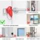thumbnail image 4 of Se utilizan dos topes de puerta con cerradura portátil de color rojo en hoteles, viajes, hogares, apartamentos y escuelas para mayor privacidad y seguridad., 4 of 5