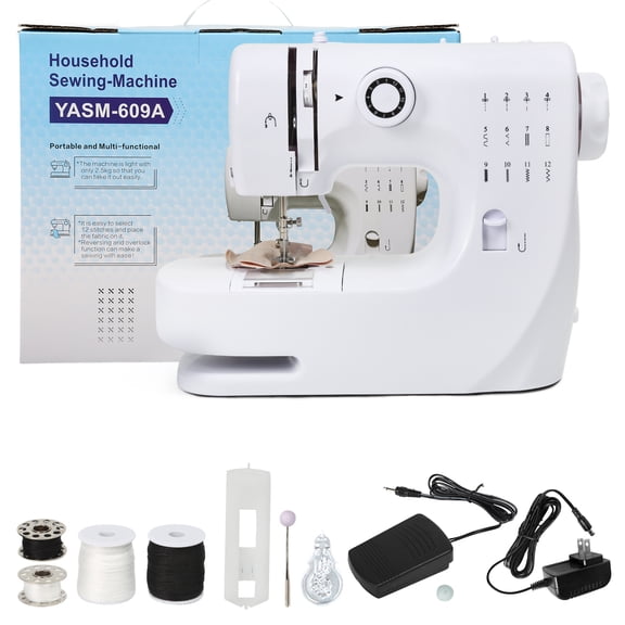 Victool 609A Household Mini Sewing Machine Electric 12 Stitches Sewing Machine with Foot Pedal US Plug