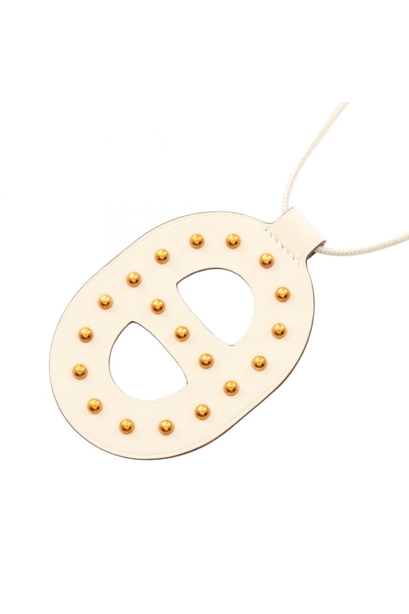 Pre-Owned Hermes Chaine d'Ancre GM Nata Stud Necklace, Jewelry, Veau Swift Leather, Women's,...