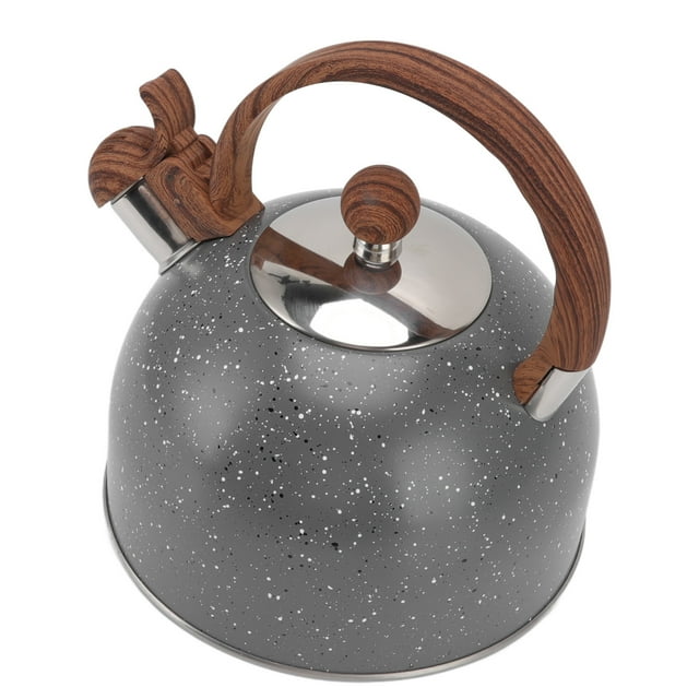 Whistling Kettle, Stainless Steel Plastic Stovetop Teapot Simple Filling 2.5L Capacity For Kitchen Grey,Beige