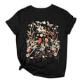 thumbnail image 3 of T-Shirt à Manches Courtes Imprimé Floral pour Femmes, Col Rond, Manches Longues Épaisses, T-Shirt Décontracté pour Femmes, 3 of 3