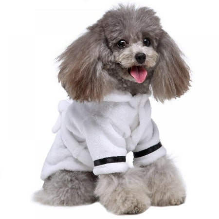 

Alvage Pet Pajama With Hood Thickened Luxury Soft Cotton Hooded Bathrobe Quick Drying And Super Absorbent Dog Bath Towel Soft Pet Nightwear For Puppy Small Dogs Cats White