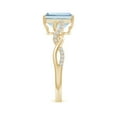 thumbnail image 5 of ANGARA Natural Emerald-Cut Solitaire 1.35 ct Aquamarine Infinity Twist Ring in 14K Yellow Gold for Women (Size-8x6mm) | March Birthstone, Anniversary, Jewelry Gift for Women | Natural Aquamarine Ring, 5 of 12