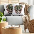 thumbnail image 5 of Ambesonne Sugar Skull Throw Pillow Cover 2 Pack, Wild Spring Blooms, 16", Multicolor, 5 of 5