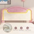 thumbnail image 5 of Memoryfield LED Light Upholstered Bed Frame, Full Size Princess Bed with Storage Drawers and Fabric Headboard, Features Wood Slats and No Box Spring Needed, Pink, 5 of 7