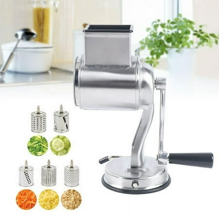 

Rotary Vegetable Cheese Grater Potato Slicer Rotary Handheld Grater with 5 Blade