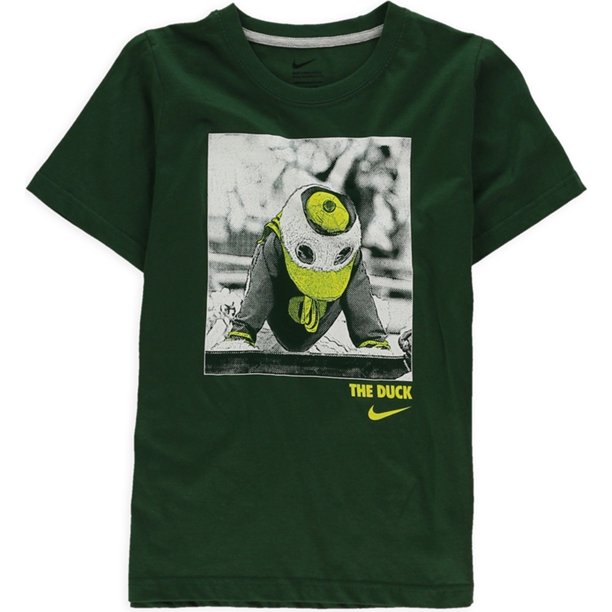 Nike Boys The Duck U of O Mascot Camiseta gráfica, Verde, L (14-16) Nike Camiseta gráfica