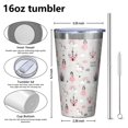 thumbnail image 4 of 16oz Tumblers Unicorn Princess Castle Pattern Stainless Steel Vacuum Insulated Double Wall Travel Tumbler Cups Mug with Lid and Straw,Cleaning Brush for Coffee,Tea, 4 of 4
