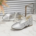 thumbnail image 5 of XinghaiYIDE Girls Elegant Low-Heel Dress Shoes, Bowknot 2026 Pumps for Toddler/Little Kid/Big Kids, Formal Party/Wedding/Performance Princess Heels, Non- Comfortable Footwear for Ages 5-12 Silver, 5 of 6