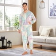 thumbnail image 6 of FORMRS Onesies Pajama for Adults Unisex Hoodie Winter Jumpsuit One Piece Sleepwear, Sizes S-2XL, Purple Geometric, 6 of 7