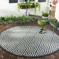 thumbnail image 2 of SAFAVIEH Beach House Edmon Geometric Indoor/Outdoor Runner Rug Light Grey/Charcoal, 2' x 8', 2 of 10