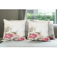 thumbnail image 6 of Ambesonne Floral Throw Pillow Cover 4 Pack, Flowers and Music Notes, 24", Eggshell Multicolor, 6 of 7
