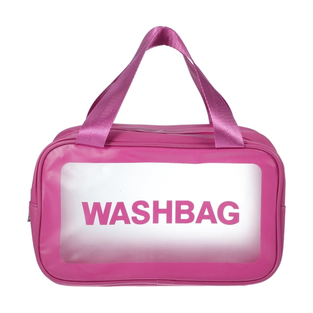 1 Pc Bolsa de Maquillaje Grande y Conveniente para Mujeres para Vacaciones, Camping y Viajes de Negocios, Rojo Rosa-M