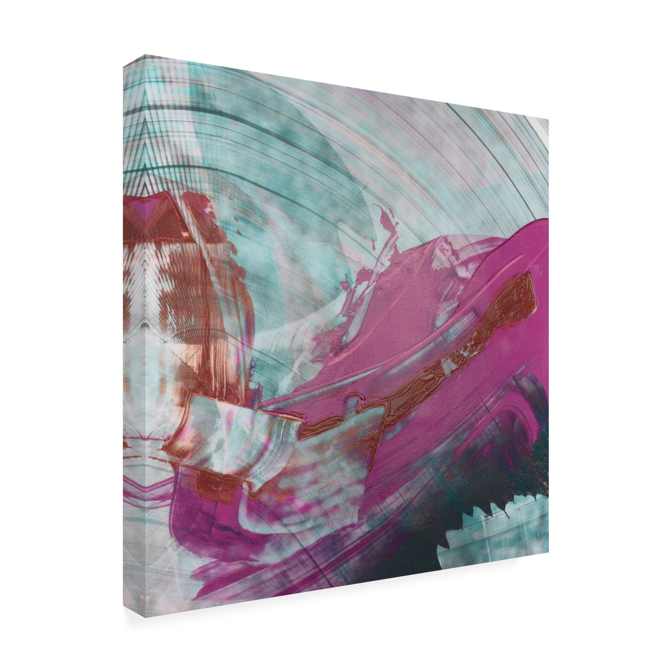 Canvas Wall Art - Ethan Harper 'Magenta and Patina III' Wall Art for Living Room, Bedroom, or Office Décor by Trademark Fine Art - 35 x 35 Inches