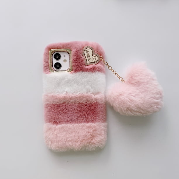 Allytech Iphone 11 Case 6 1 Inch Cute Girly Soft Warm Faux Fur With Heart Ball Protective Shockproof Case For Girls Women Cover For Apple Iphone 11 Rose Walmart Com