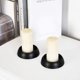 thumbnail image 3 of Portavelas de hierro, bandejas decorativas para velas de pilar de hierro, juego de 2, portavelas de pedestal para velas LED y de cera, conos de incienso, spa, boda (2 piezas) Ormromra ZJWJ495-1, 3 of 4