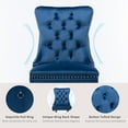 thumbnail image 5 of ODUSE-DAILY Velvet Dining Chairs Set of 2, Navy Kitchen & Dining Room Chairs, Tufted Dining Chairs, Fabric Upholstered, Solid Wood, Sillas De Comedor (Blue, 2 Pcs), 5 of 12