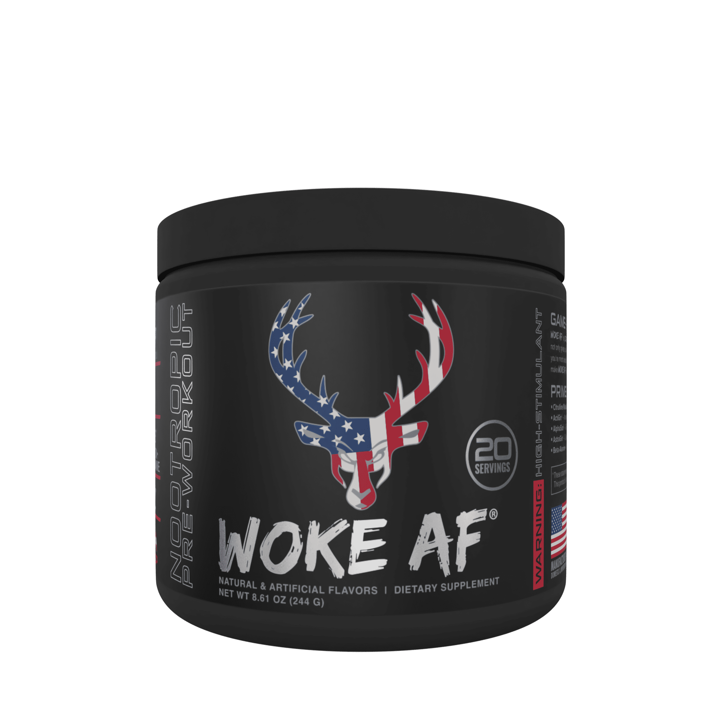 Bucked Up Woke Af Pre-Workout Powder, Increase Energy, Rocket Pop,  333mg Caffeine, 20 Servings