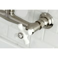thumbnail image 4 of Kingston Brass KS3248PX Vintage Double-Handle Wall Mount Bathroom Faucet, Brushed Nickel, 4 of 8