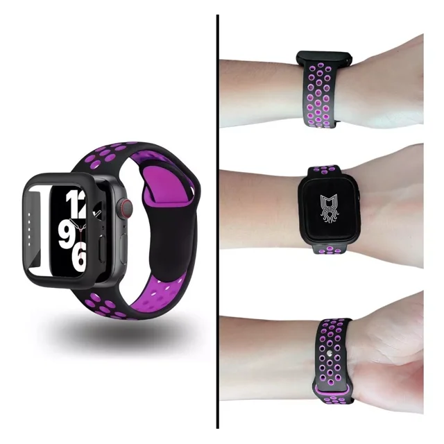 Correa Para Apple Watch Sport + Case Protector Con Cristal