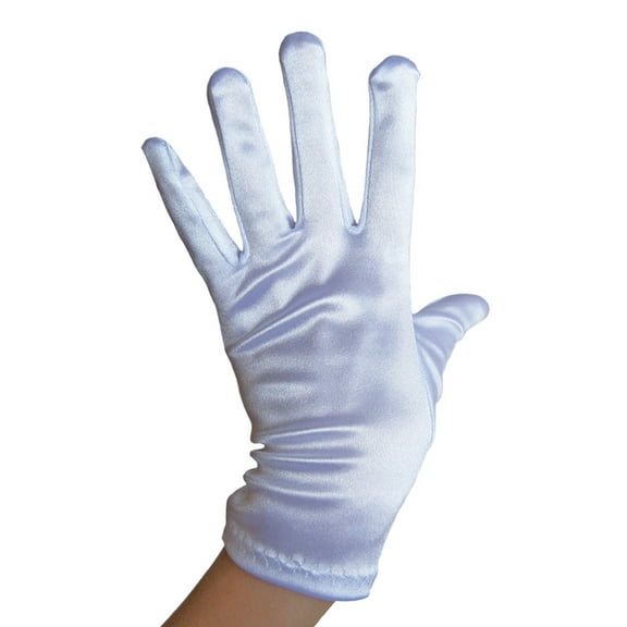 SeasonsTrading White Satin Gloves (Wrist Length) - Wedding, Prom, Party