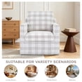 thumbnail image 3 of Bonzy Home 360° Swivel Accent Chair Set of 2, Modern Upholstered Armchair with Thick Cushion, Swivel Square Single Sofa Chair for Living Room Bedroom Study Balcony, Yellow Plaid, 3 of 8