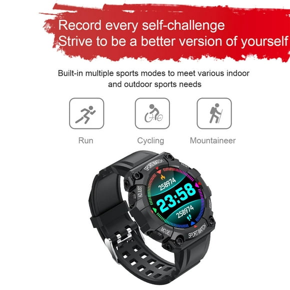 Smart Watch Étanche Montre de Sport Montre Tactile Message Rappel Montre de Sport Montre de Sport Smart Watch Fitness IP67 Étanche 1,3 Pouces Écran Tactile Message Rappel Montre de Sport