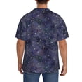 thumbnail image 3 of Fotbe Watercolor Indigo Camisa Estampada de Manga Corta para Hombre, Casual de Verano, Estilo Playero, Sin Arrugas-Small, 3 of 5