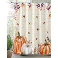 thumbnail image 2 of Fsddascl Fall Thanksgiving Shower Curtain Set - Small 36" x 72" Washable Bathtub Curtain with 12 Hooks, Orange White Pumpkin Vintage Beige Waterproof Fabric Stall Shower Curtains for Bathroom/Bathtub, 2 of 6