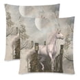 thumbnail image 2 of MKHERT Style Fantasy Landscape With White Unicorn Throw Pillowcase Pillow Cover Cushion Couver 18x18 inch, Set of 2, 2 of 3