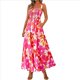 thumbnail image 2 of Vestido Bohemio de Verano para Mujer, Sin Mangas, Fruncido, con Tirantes Finos, Corte en A, Holgado, para Playa, Color Rosa, Talla L, 2 of 7