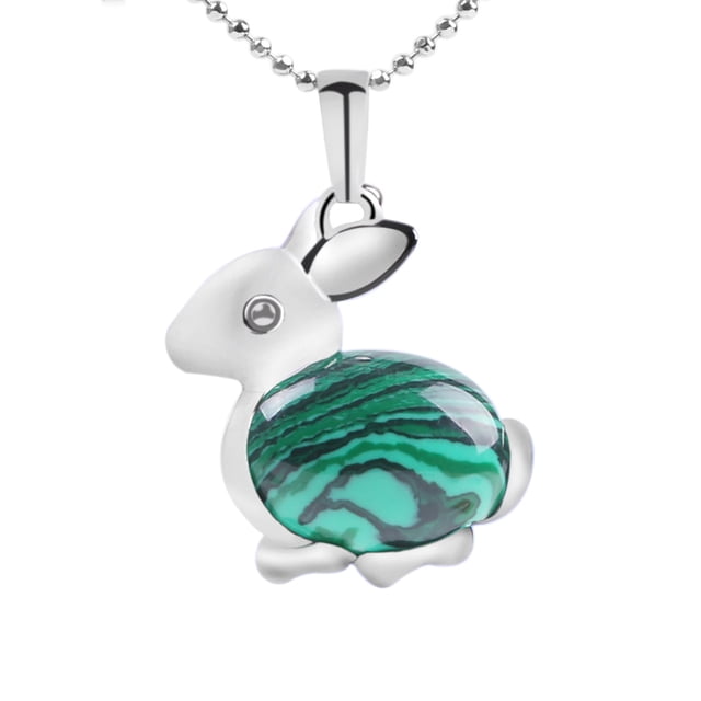 Beads Rabbit Animal Necklaces & Pendants Chakra Reiki Pink Purple Crystal