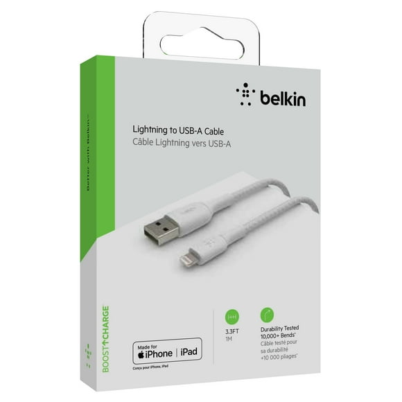 Cable Lightning a USB-A 1M Blanco BOOSTâCHARGEâ¢ Belkin CAA002bt1MWH