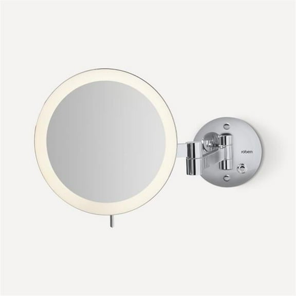 Robern 5M0008WLUT76 Wall-Mount Lighted Magnification Mirror, Chrome