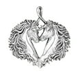 thumbnail image 1 of Sterling Silver 18" 1mm Box Chain Horseheads Making A Heart Pendant Necklace, 1 of 2