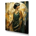thumbnail image 2 of Designart "Stunning Green and Gold Elegance of Woman in Emerald I" Fashion Canvas Wall Art - Glam Green Woman Entryway Wall Art Print, 2 of 6