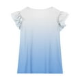 thumbnail image 4 of TEAJOPSUU Girls Flying Sleeve Shirt Gradient Color Crew Neck Tunic Top Soft Summer Blouse Casual Tees for 3-15 Years A-Blue, 4 of 4