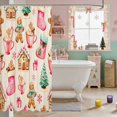 thumbnail image 3 of Manfei Snowflake Waterproof Shower Curtain 72Wx84L Snow Bathroom Waterproof Shower Curtain, Brown Cream, 3 of 5