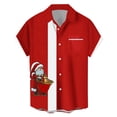 thumbnail image 2 of QATAINLAV Deal Of The Day Clearance Men's Short Sleeve Button Down Bowling Shirts Casual Regular Fit Lapel Hawaiian Shirts Christmas Blouse Tops Funny Gifts Red XXL, 2 of 4