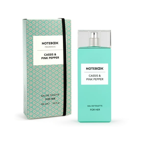 Notebook Parfum Eau de Toilette en Vaporisateur Cassis et Poivre Rose pour Femmes, Notes Boisées et Musquées, 3,4 oz