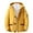 Yellow, variant on Men Short Padded Coats Parkas Fashion Solid Color Hooded Long Sleeves Zipper Casual Eiderdown Coat Beige