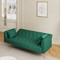 thumbnail image 2 of Unbranded 71" Velvet Green Gray Double Sofa Bed Green, 2 of 5
