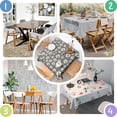 thumbnail image 4 of Black Daisy Flower Checkered Pattern Square Tablecloth,Waterproof Square Table Cover,Wipeable Spillproof Washable Table Cover for Home Kitchen Party Decor 42"X42"(107x107cm), 4 of 6